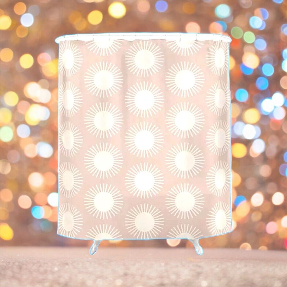 SOCIETY6 Sun Pattern, Pink Shower Curtain New With Tags RV $69.99